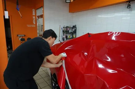 BMW 전체랩핑 페라리 레드 색상으로 시공완료 / 하남, 광주, 송파