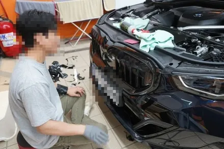 BMW 5시리즈 그릴랩핑 3M2080 고광택필름 근본 시공 / 하남시 감북동