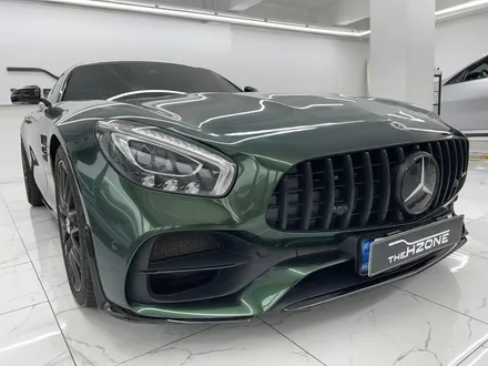 강동랩핑 벤츠 amg gts 이노즈텍 미드나잇그린 앞범퍼 랩핑 재시공 / 서울 송파구