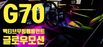 [글로우모션 창원지사] 창원 비노출 엠비언트 전문점 튜닝가라지에서 또 한번 액티브 무빙 엠비언트 글로우모션 G70 히릿~~~!!! / 창원 의창구