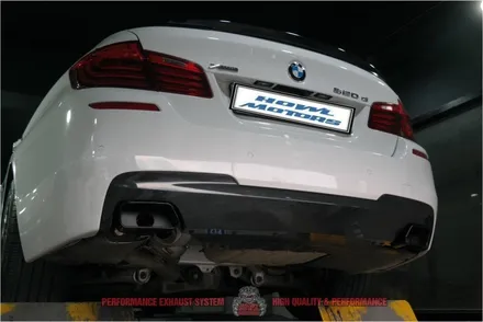 BMW F10 520D 듀얼 M550D 사각팁 오토모티브7.0 하이엔드 액티브사운드 배기튜닝 팝콘사운드 배기음
