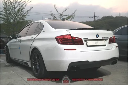 BMW F10 520D 듀얼 M550D 사각팁 오토모티브7.0 하이엔드 액티브사운드 배기튜닝 팝콘사운드 배기음