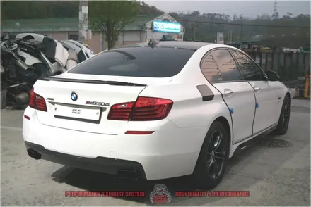 BMW F10 520D 듀얼 M550D 사각팁 오토모티브7.0 하이엔드 액티브사운드 배기튜닝 팝콘사운드 배기음