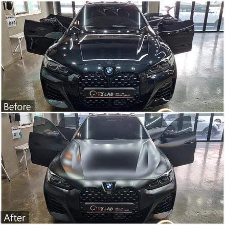무광 랩핑 BMW 420i 전체 랩핑 시공 후기 / 부산시 강서구