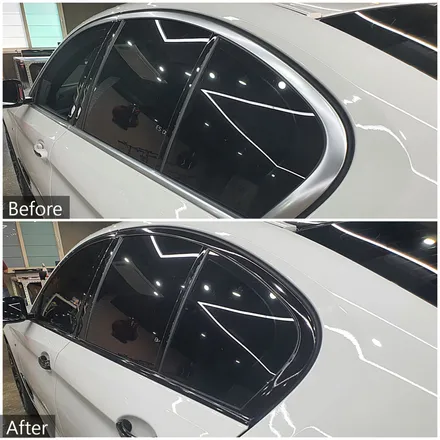 부산 랩핑 BMW 5시리즈 크롬 죽이기와 루프스킨 / 부산시 강서구