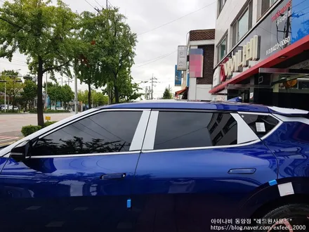 [인천썬팅] 요트블루 EV6 아이나비 칼트윈 RX 썬팅작업.