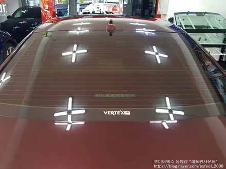 [인천썬팅] 빈티지 레드 SM6 신차패키지 - 루마 버텍스 900/700 썬팅, 아이나비 블래박스 QXD7000, 코일매트, PPF 작업.