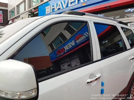 [인천썬팅] 기아자동차 모하비 - 루마 버텍스 900/ 700 썬팅 재작업, 아이나비 블랙박스 QXD5000, 커넥티드 프로 장착 작업.