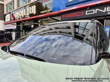 [인천썬팅] The Kia EV3 어벤쳐린 그린 - 레인보우 i90 black 썬팅 · 아이나비 Z9500 블랙박스 · PPF 3종 · 코일매트 작업