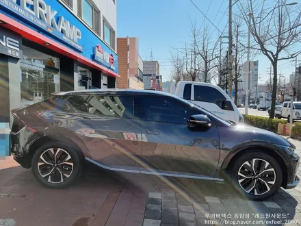 [인천썬팅] The Kia EV6 전기차 - 루마 버텍스 300 썬팅 아이나비 블랙박스 Z7000 아이언가드 유리막코팅 코일매트 도어컵 PPF 작업.