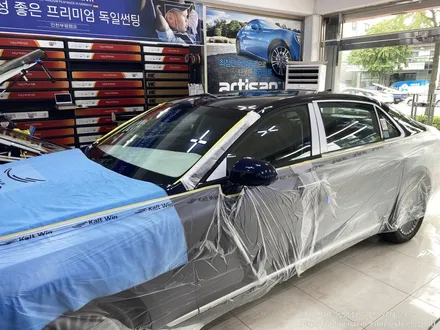 [인천썬팅] 제네시스 G90 신차패키지 - 아이나비 칼트윈 TX/RX 썬팅, 아이나비 블랙박스 Z5000PLUS, 보조배터리 BAB-55, 애프터블로우, 아이언가드 유리막코팅 작업