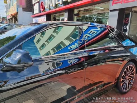 [인천썬팅] The all new 그랜져 GN7 - 레인보우 V90 썬팅 · 아이나비 블랙박스 Z9000 · 아이언가드 UE-10 유리막코팅 · PPF 4종 작업