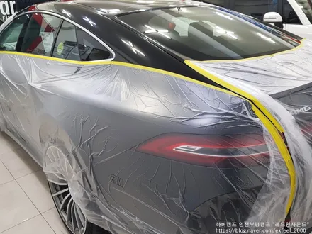 [인천썬팅] 메르세데스 벤츠 GT43 AMG - 하버캠프 세라믹본드 썬팅, 블랙박스 보조배터리 케어셀 CX6A 장착 작업.