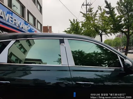 [인천썬팅] 카디프그린 제네시스 GV80 - 아이나비 칼트윈 ER 썬팅, 아이나비 블랙박스 Z5000PLUS 장착 작업.