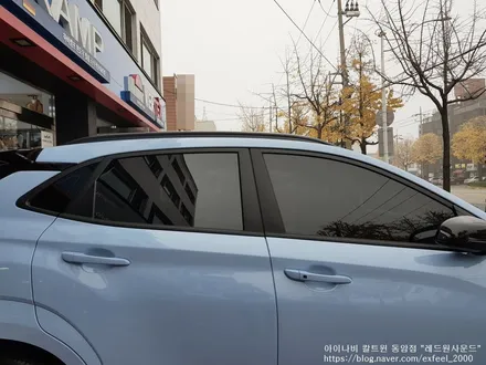 [인천썬팅] 퍼포먼스 블루 코나 N라인 신차패키지 - 아이나비 칼트윈 RX 썬팅, 아이나비 블랙박스 A500, PPF 5종 작업.