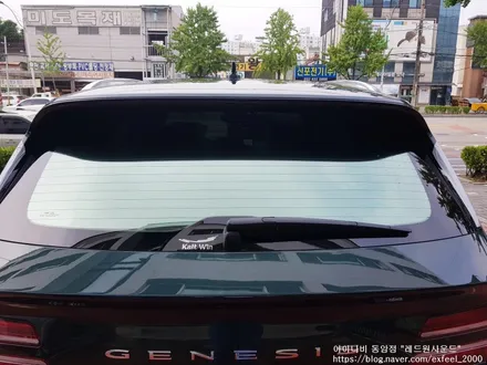 [인천썬팅] 카디프그린 제네시스 GV80 - 아이나비 칼트윈 ER 썬팅, 아이나비 블랙박스 Z5000PLUS 장착 작업.