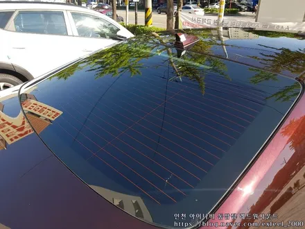 포르토 레드 제네시스 G90 루마 썬팅과 아이나비 블랙박스 하다!