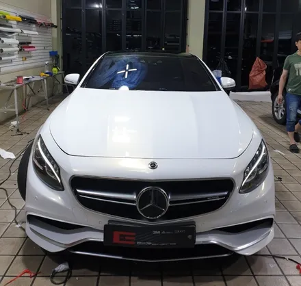 자동차랩핑 인천 아이캐칭_벤츠S63 AMG 3M 화이트스파클골드 전체랩핑 시공후기 / 인천 서구, 부평, 부천