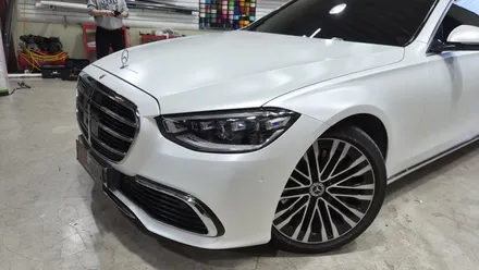 벤츠 S450 사틴화이트펄 전체랩핑, 같은 화이트지만 완전히 다른 분위기 / 인천 서구