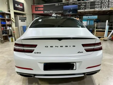 제네시스 G80 랩핑은 아이캐칭에서! 사틴화이트 전체랩핑 + 크롬딜리트 시공 / 인천 서구