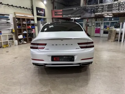 인천랩핑 제네시스 G80 외관부터 실내까지 완성 사틴화이트펄 + 리얼카본 랩핑 / 인천 서구