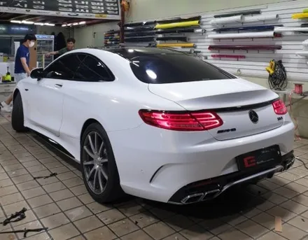자동차랩핑 인천 아이캐칭_벤츠S63 AMG 3M 화이트스파클골드 전체랩핑 시공후기 / 인천 서구, 부평, 부천