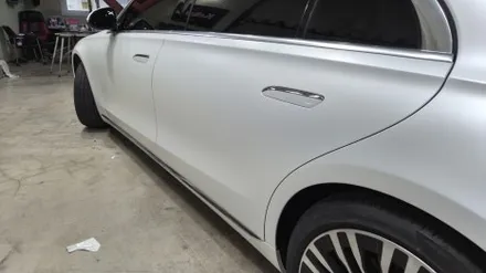 벤츠 S450 사틴화이트펄 전체랩핑, 같은 화이트지만 완전히 다른 분위기 / 인천 서구
