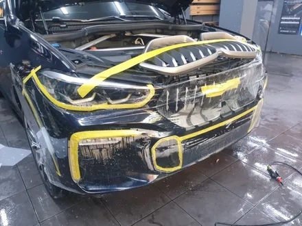 BMW X6 앞범퍼PPF재시공. 사하구 범퍼PPF작업 / 부산 사하구 하단동