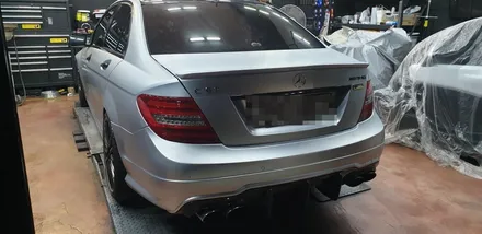 C63AMG 크롬 무광으로 전체랩핑했어요~  부산플라스티딥 작업 / 부산 사하구 하단동