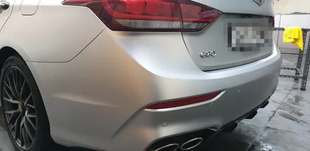 G80스포츠 뒷범퍼 랩핑 재시공.  플라스티딥 랩핑은 보험처리 됩니다^^ / 부산 사하구 하단동