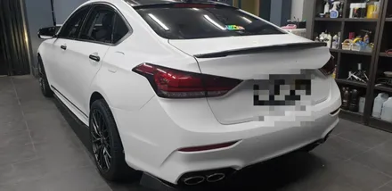 G80스포츠 사틴화이트 전체랩핑. 하단동 랩핑작업하는곳 있어요 / 부산 사하구 하단동