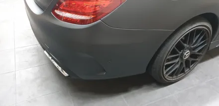 C클래스 뒷범퍼 랩핑재시공.  플라스티딥 부분 재시공 작업 / 부산 사하구 하단동