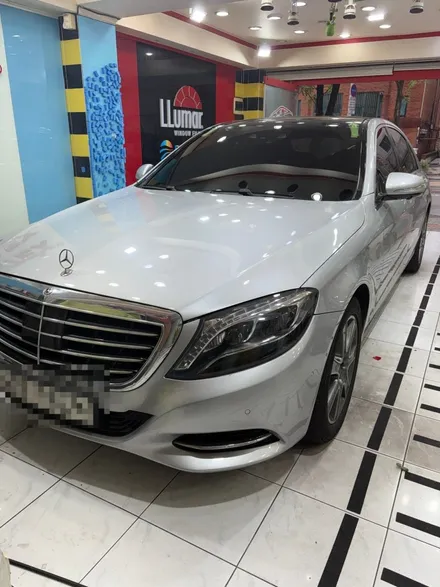 벤츠 S-Class 전면유리 교환 및 수원썬팅을 동시에~!! 가성비 좋은 레인보우IS100 틴팅시공 / 수원 영통동