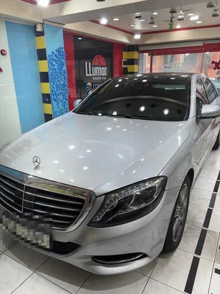 벤츠 S-Class 전면유리 교환 및 수원썬팅을 동시에~!! 가성비 좋은 레인보우IS100 틴팅시공 / 수원 영통동