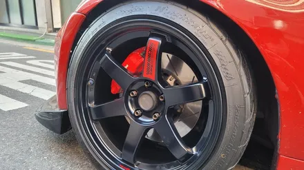 350z 370z 캘리퍼도색과 te37 휠복원 및 맷블랙 휠도색 / 광진, 송파, 성동, 강남