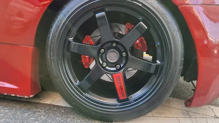 350z 370z 캘리퍼도색과 te37 휠복원 및 맷블랙 휠도색 / 광진, 송파, 성동, 강남