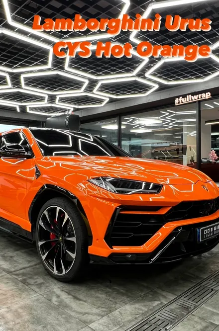 강남랩핑 람보르기니 우루스 CYS \'Hot Orange\' 주황색 전체랩핑 / 강남구 논현동