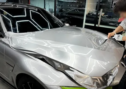 서초랩핑 BMW M3 이노즈텍 메탈릭실버 전체랩핑 / 강남구 논현동
