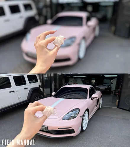 포르쉐 카이맨 GTS 연핑크 랩핑🌸 봄맞이 화사한 사쿠라 컬러와 스타일에디션 데칼 / 강남구 논현동