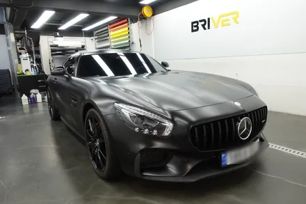 사틴블랙 전체랩핑이 많은 요즘 벤츠 AMG GTS시공했어요 / 서울 양천구