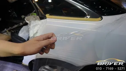 재규어xj 전체랩핑은 화이트 골드 색상으로 깔끔하게 완성 / 서울 양천