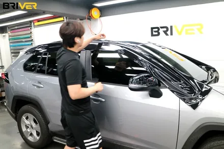 라브4 루프스킨,사이드미러로 투톤랩핑 연출하기 / 서울 양천구