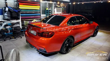BMW M4 전체랩핑 드래곤파이어 레드컬러로 강렬하게 !! / 서울 양천