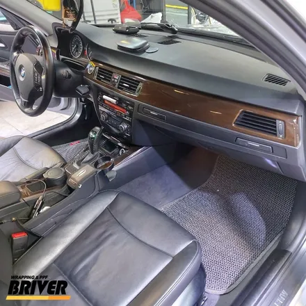 BMW E90 실내랩핑 티타늄브러쉬로 우드트림 변신![브리버] / 서울 양천