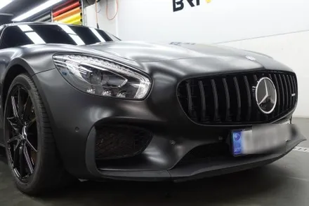 사틴블랙 전체랩핑이 많은 요즘 벤츠 AMG GTS시공했어요 / 서울 양천구