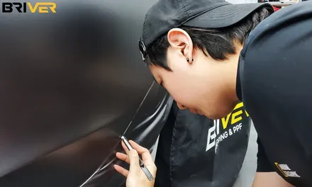 테슬라모델3 전체랩핑 리얼카본에 사틴다크그레이 더하기! / 서울 양천구
