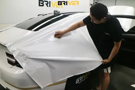 제네시스G80 빛나는 다이아몬드 화이트로 전체랩핑 했어요 / 서울 양천구