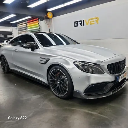 벤츠 C63 AMG 실버 색상으로 전체랩핑 했어요 / 서울 양천