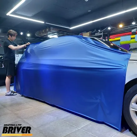 BMW320D전체랩핑 매트메탈릭블루 필름으로 무광랩핑하기 / 서울 양천