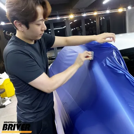 BMW320D전체랩핑 매트메탈릭블루 필름으로 무광랩핑하기 / 서울 양천
